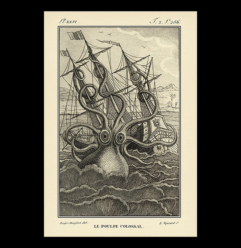 Kraken Attacks Ship Poster-Posters-Bristol & London-PaxtonGate