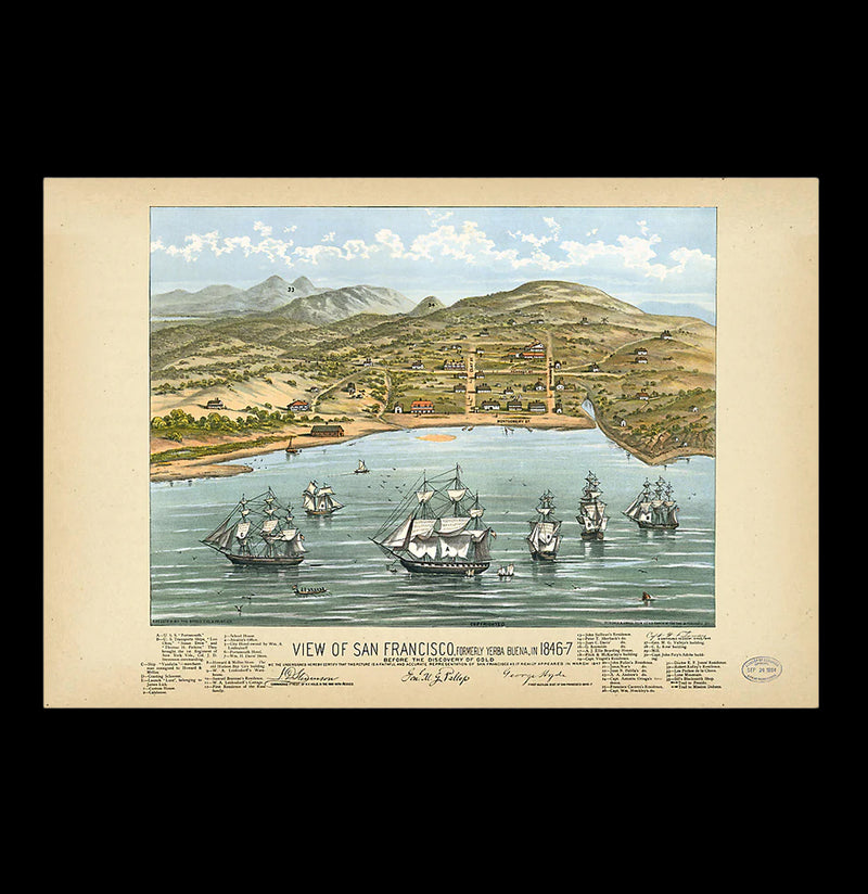 Map of San Francisco 1846 print-Prints-Bristol & London-PaxtonGate