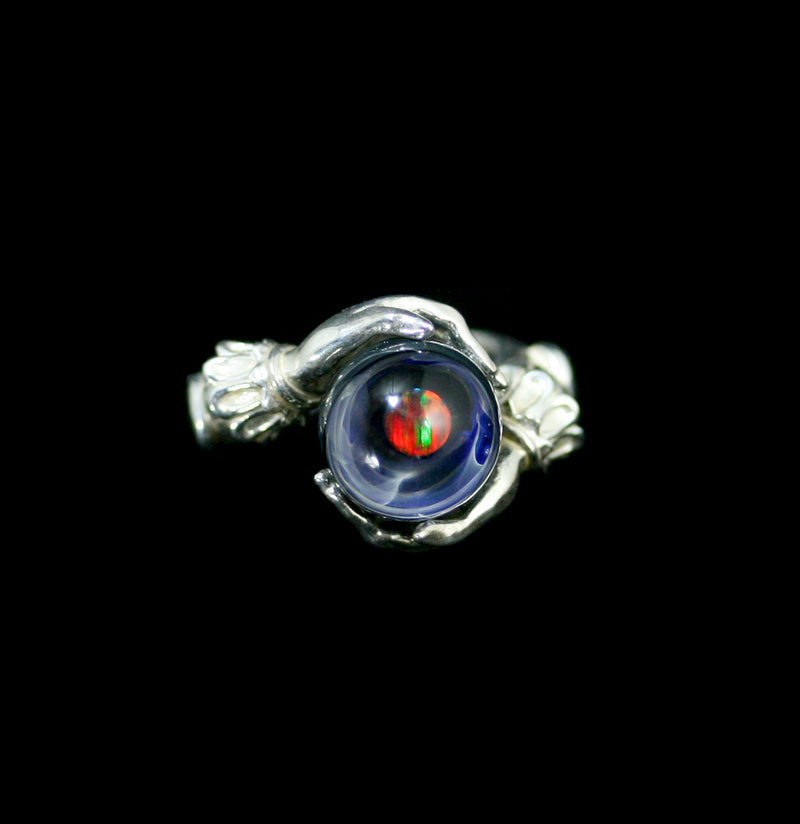 Oracle Ring With Black Hole Nebula Crystal Ball - Paxton Gate