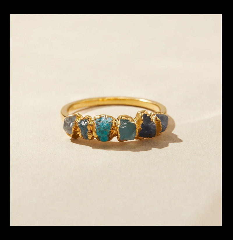 Blue Ombre Birthstone Rainbow Crystal Ring - Paxton Gate