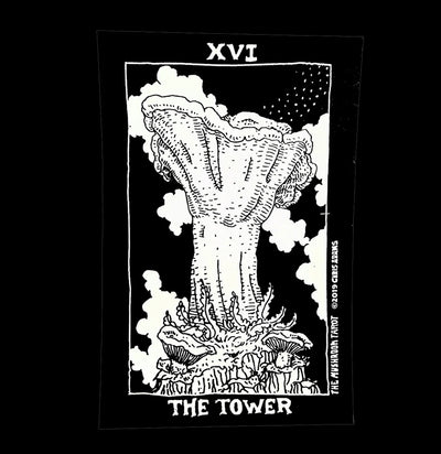 Tower Card Mushroom Tarot Sticker-Stickers-Corvidopolis-PaxtonGate