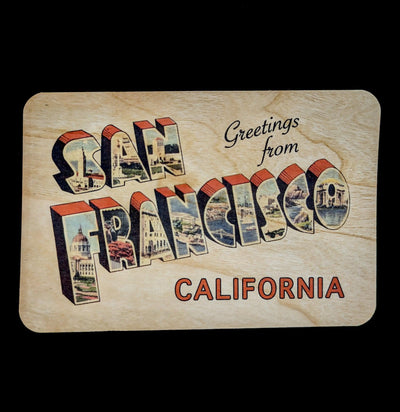 Greeting San Francisco Wood Postcard-Cards-Spitfire Girl-PaxtonGate