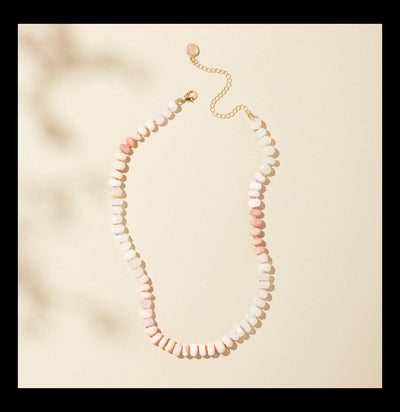 Pink Opal Gemstone Beaded Necklace-Necklaces-Dani Barbe-PaxtonGate