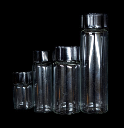 Clear Glass Vial with Black Cap-Jars & Bottles-Specialty Bottle-PaxtonGate