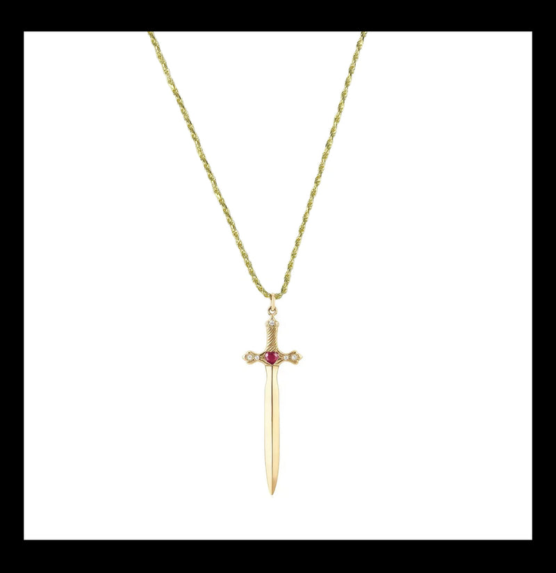 Heart & Dagger Necklace-Necklaces-Spitfire Girl-PaxtonGate