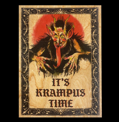 It's Krampus Time Wood Folding Greeting Card-Cards-Spitfire Girl-PaxtonGate