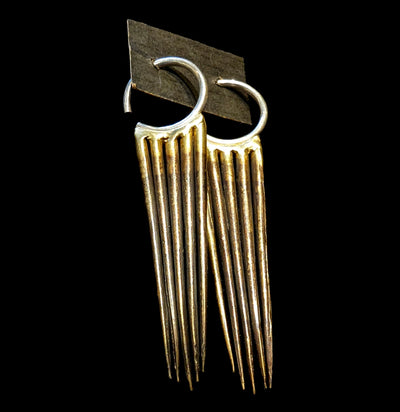 Brass Quill Ear Weights-Earrings-Savanna Crow-PaxtonGate