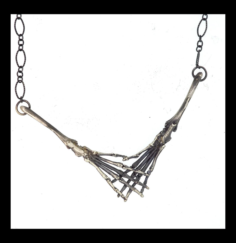 Sterling Silver Rat Hands Necklace - Paxton Gate