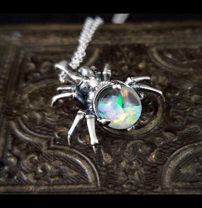 Arachne Necklace With White Opal-Necklaces-Omnia Studios LLC-PaxtonGate