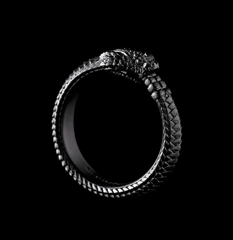 Matte Black Ouroboros Ring - Paxton Gate