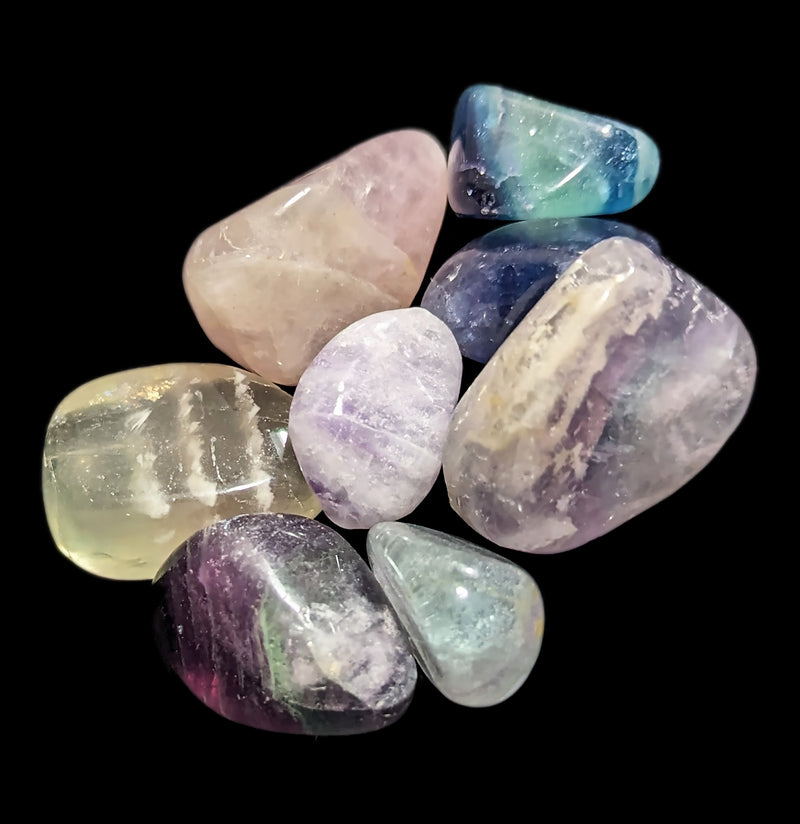 Tumbled Rainbow Fluorite Stone-Minerals-Quasar Gems-PaxtonGate