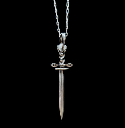 Athame Necklace with Rainbow Moonstone-Necklaces-Omnia Studios LLC-PaxtonGate