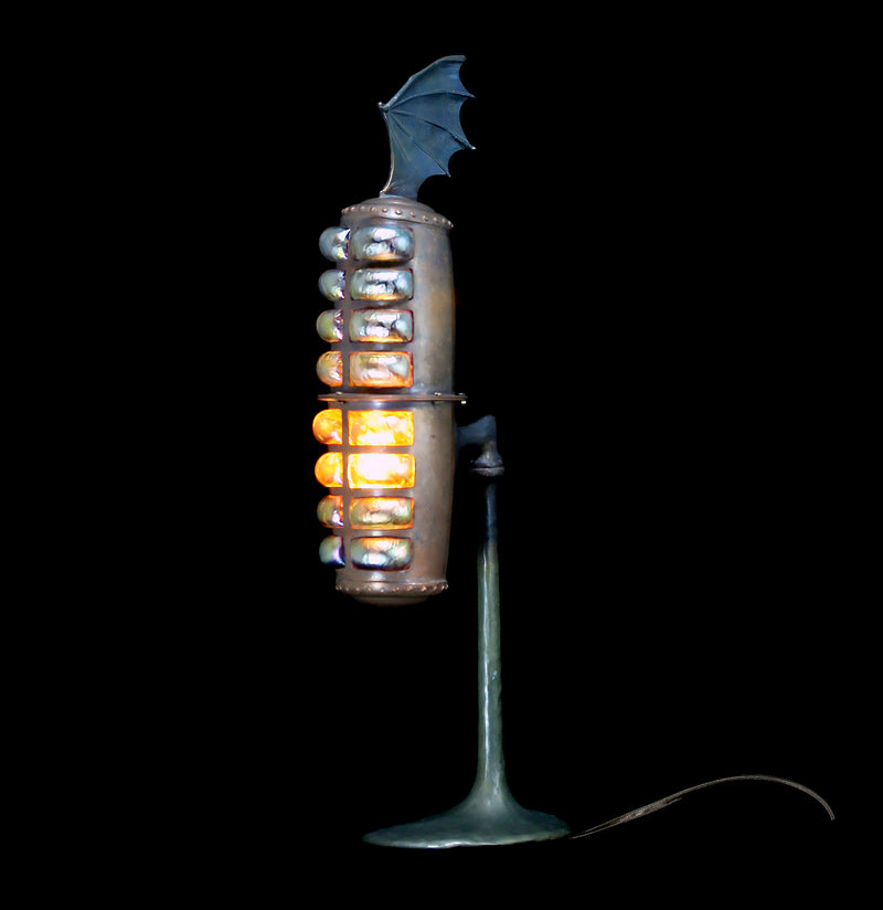 Fresnel Cicada Bat on Microphone Base Lamp-Lighting-Evan Chambers-PaxtonGate