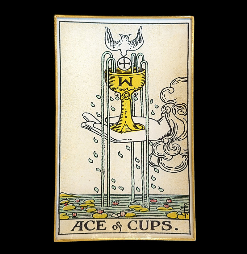 Decoupage Glass Ace of Cups Tarot Tray-Kitchen-Why Girls Go Astray-PaxtonGate