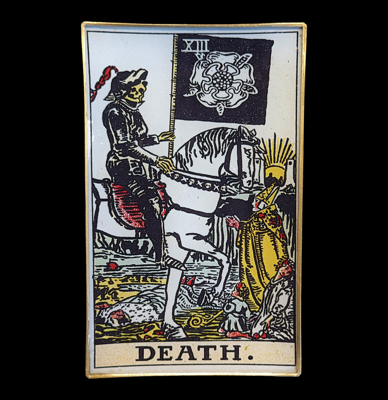Decoupage Glass Death Tarot Tray-Kitchen-Why Girls Go Astray-PaxtonGate