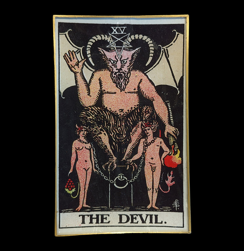 Decoupage Glass The Devil Tarot Tray-Kitchen-Why Girls Go Astray-PaxtonGate