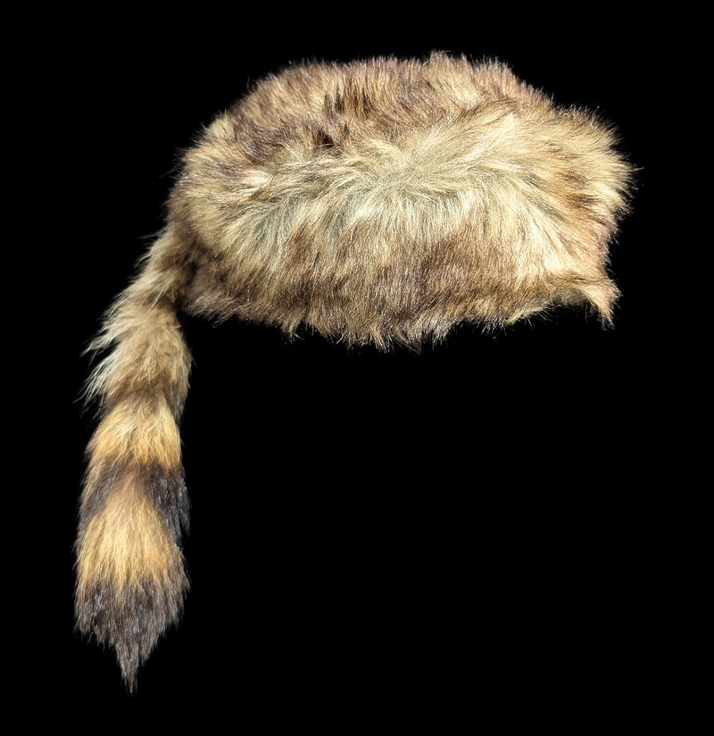Raccoon Hat with Tail-Taxidermy-Black Bear Haversack-PaxtonGate