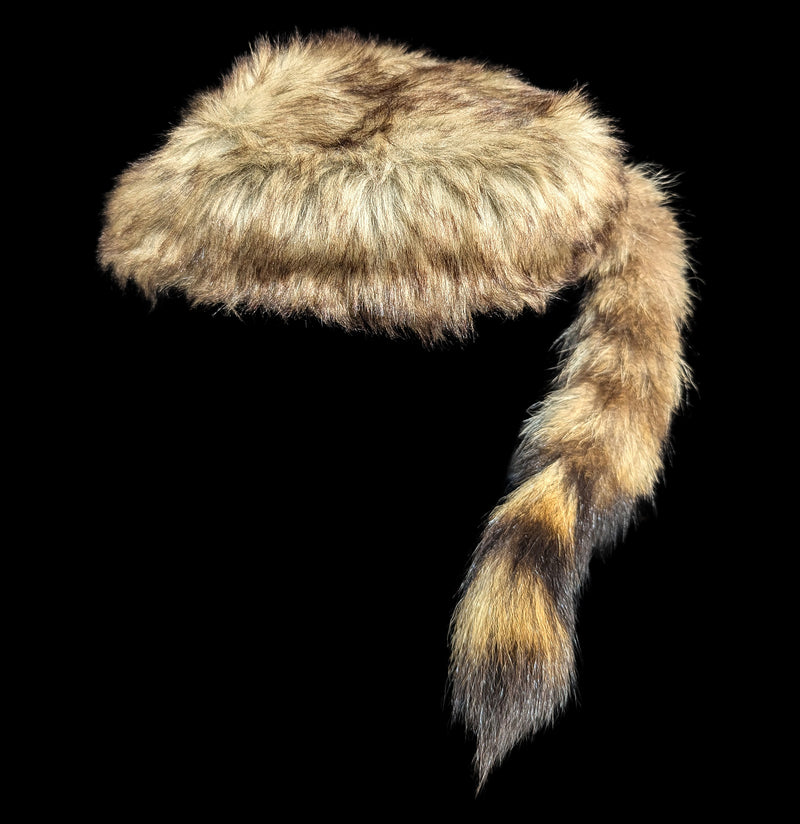 Raccoon Hat with Tail-Taxidermy-Black Bear Haversack-PaxtonGate