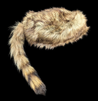 Raccoon Hat with Tail-Taxidermy-Black Bear Haversack-PaxtonGate