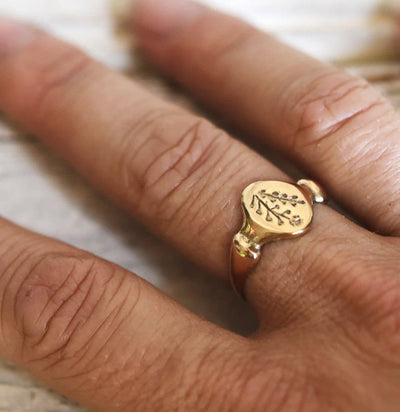 Bronze Shepherd's Purse Botanical Ring-Rings-Peg & Awl-PaxtonGate