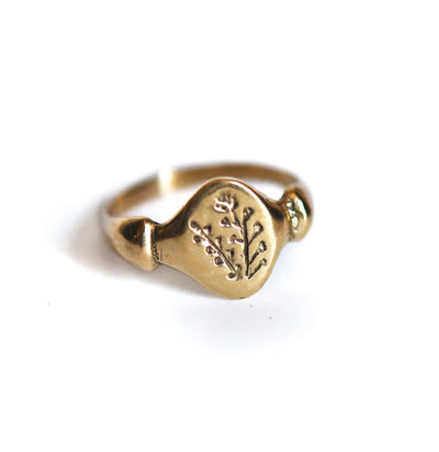 Bronze Shepherd's Purse Botanical Ring-Rings-Peg & Awl-PaxtonGate