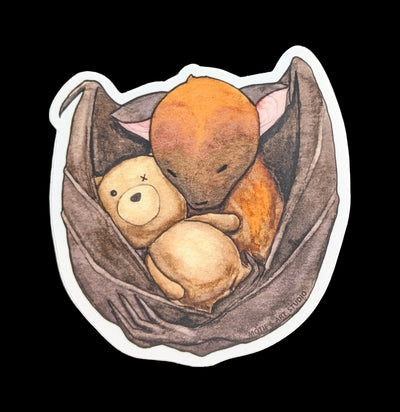 Sleepy Bat Sticker-Stickers-Motif's Art Studio-PaxtonGate
