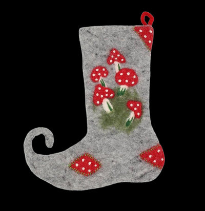 Felt Mushroom Stocking-Decor-Lakhays Collection Inc.-PaxtonGate