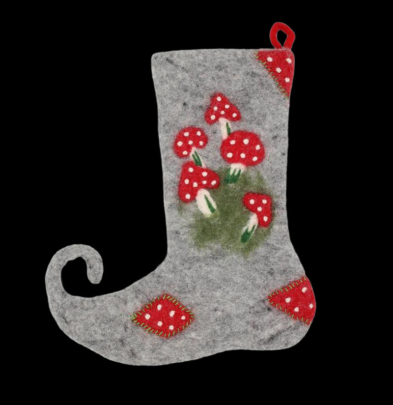 Felt Mushroom Stocking-Decor-Lakhays Collection Inc.-PaxtonGate