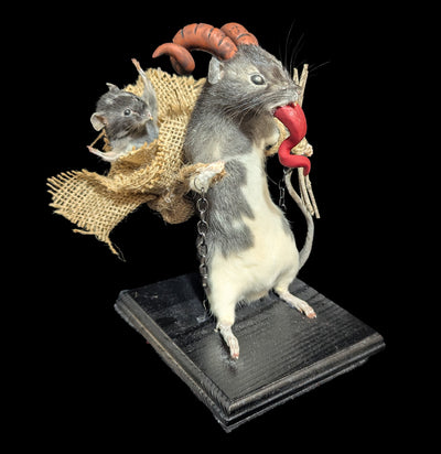 Small Krampus Rat Taxidermy-Taxidermy-Classic mouse parade-PaxtonGate