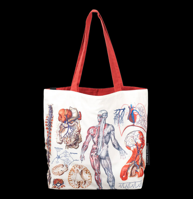 Human Anatomy Canvas Shoulder Tote-Bags-Cognitive Surplus-PaxtonGate