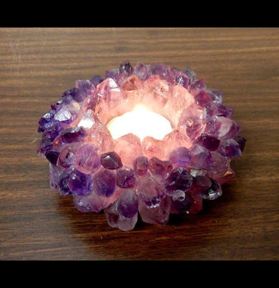Large Amethyst Point Candle Holder-Decor-Rock Paradise-PaxtonGate