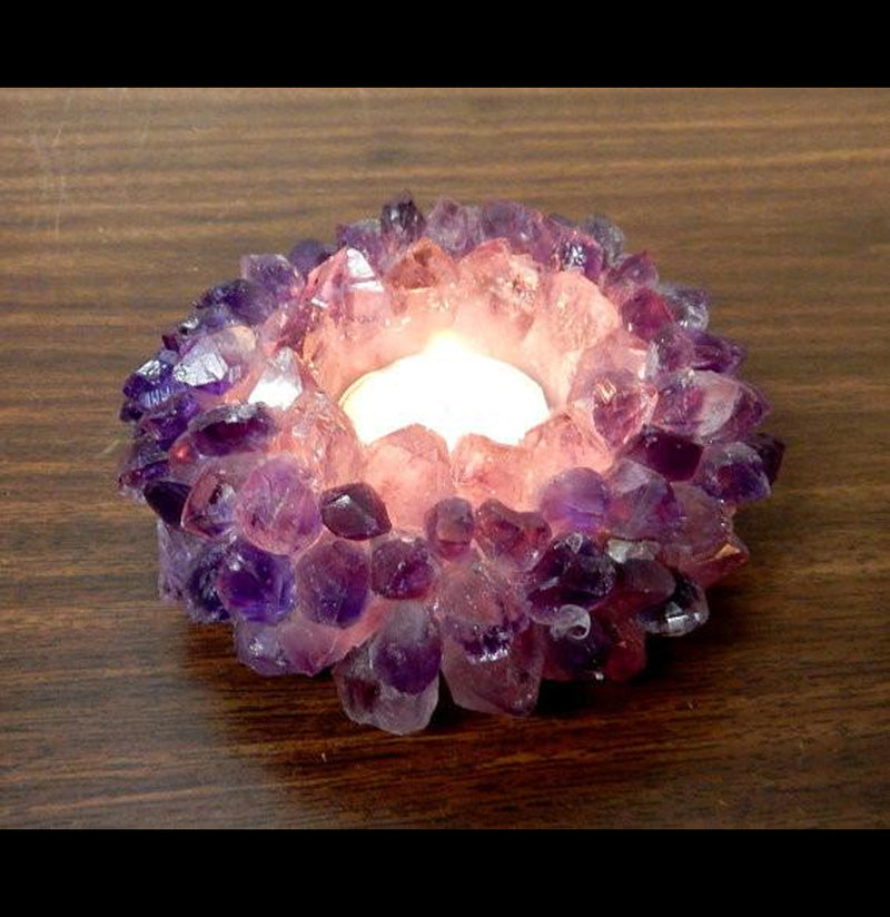 Large Amethyst Point Candle Holder-Decor-Rock Paradise-PaxtonGate