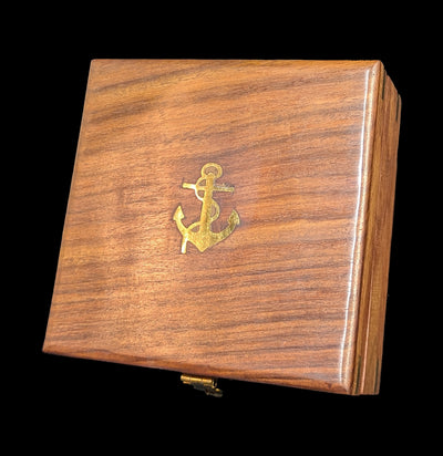 Solid Brass Sundial Compass with Rosewood Box-AntqRplica-Hampton Nautical-PaxtonGate