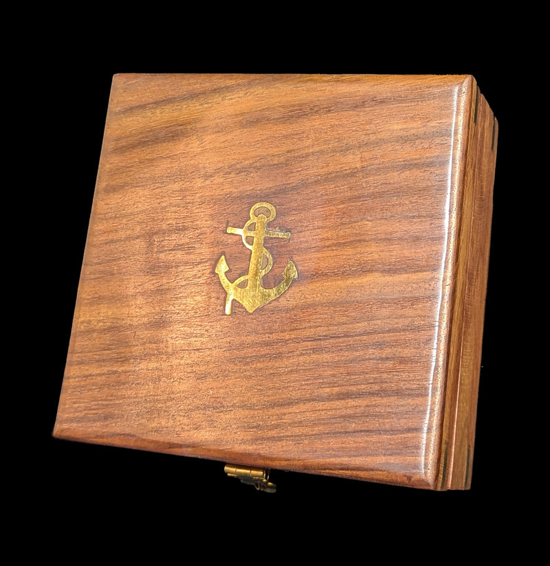Solid Brass Sundial Compass with Rosewood Box-AntqRplica-Hampton Nautical-PaxtonGate
