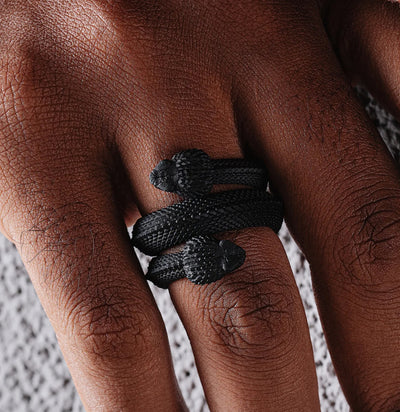 Matte Black Amphisbaena Triple Layering Ring-Rings-Coppertist-PaxtonGate