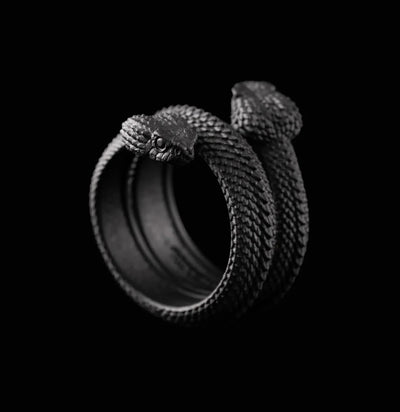 Matte Black Amphisbaena Triple Layering Ring-Rings-Coppertist-PaxtonGate