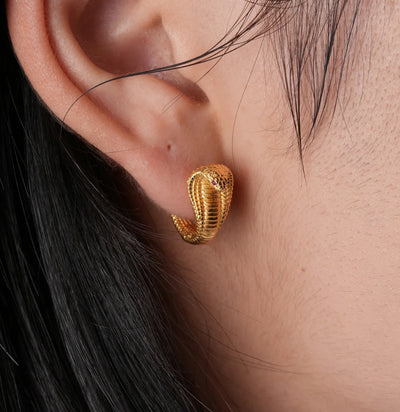 Cobra Stud Gold Vermeil Earrings-Earrings-Coppertist-PaxtonGate