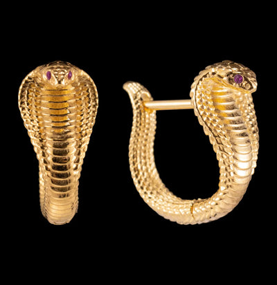 Cobra Stud Gold Vermeil Earrings-Earrings-Coppertist-PaxtonGate