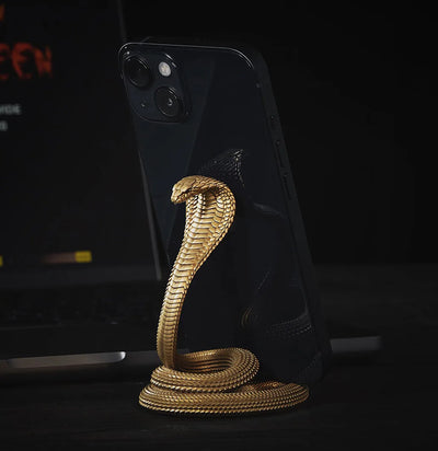 Brass Cobra Phone Stand-Decor-Coppertist-PaxtonGate