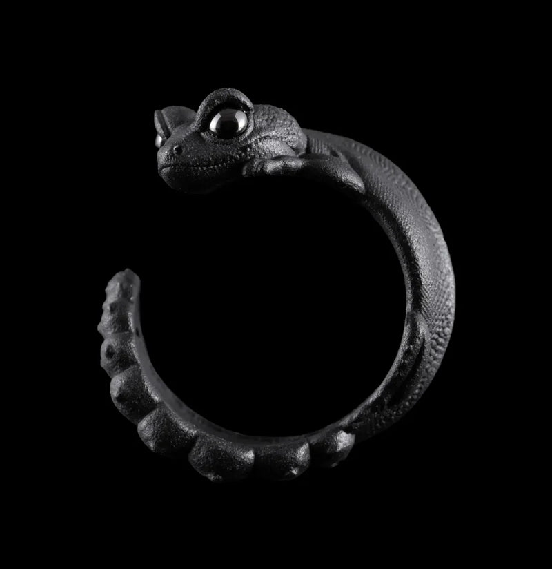 Matte Black Brass Knob Tail Gecko Ring-Rings-Coppertist-PaxtonGate