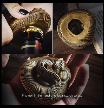 Brass Viper Bottle Opener-Kitchen-Coppertist-PaxtonGate