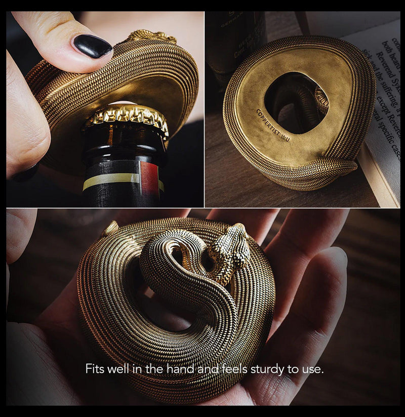 Brass Viper Bottle Opener-Kitchen-Coppertist-PaxtonGate