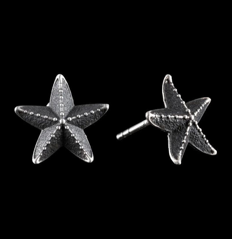 Starfish Oxidized Silver Earrings-Earrings-Coppertist-PaxtonGate