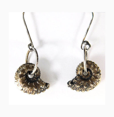 Ammonite Bronze Earrings-earring-Scavenger Gallery-PaxtonGate