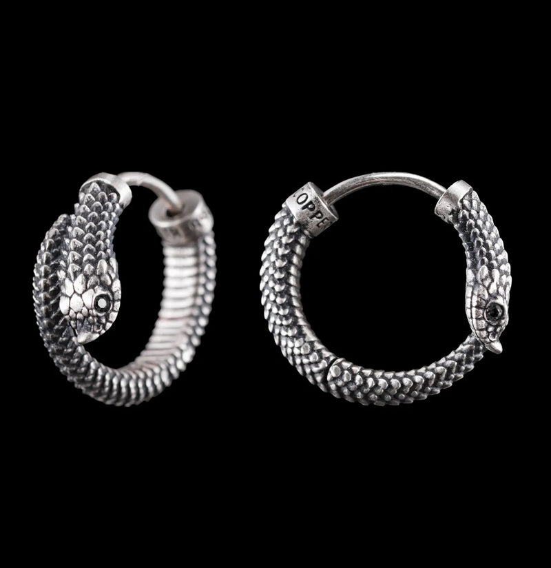 Hognose Snake Earrings Oxidized Silver-Earrings-Coppertist-PaxtonGate