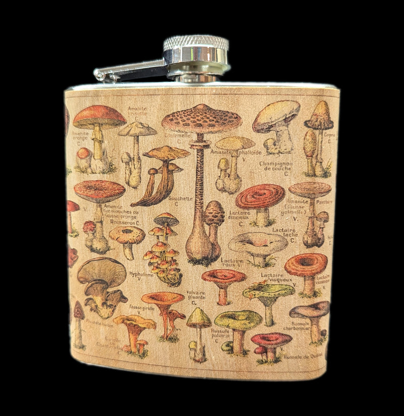 Mushroom Wood Flask-Drinkware-Spitfire Girl-PaxtonGate