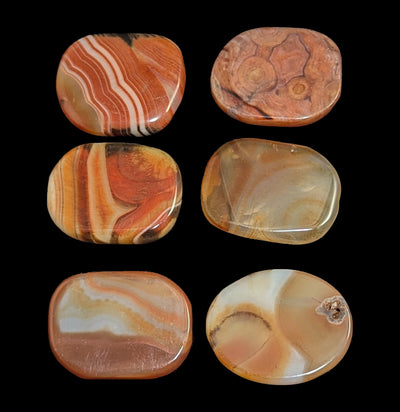 Banded Carnelian Flat Palm Stone-Minerals-Quasar Gems-PaxtonGate