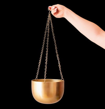 Gold Hanging Planter-Pots, Planters & Vases-Jungle Club-PaxtonGate