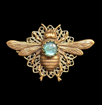 Labradorite Bee Hair Clip-Accessories-Joy Road-PaxtonGate