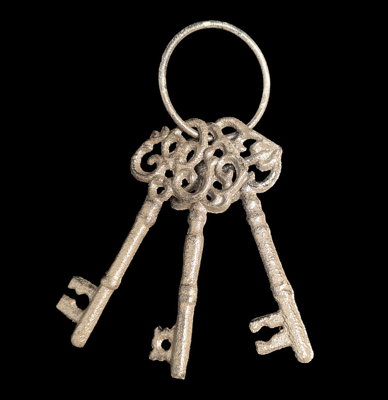 Three Skeleton Keys on a Jailer Ring-Accessories-Midwest Craft House-PaxtonGate